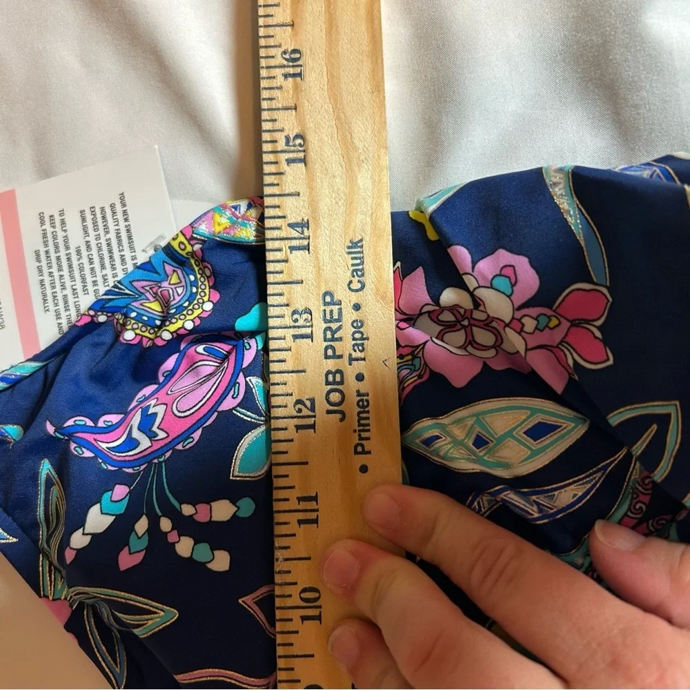 Lycra Women’s Blue Floral One Piece Swimsuit - NWT - Size 10 - Style MM2AW38 - Picture 6 of 8